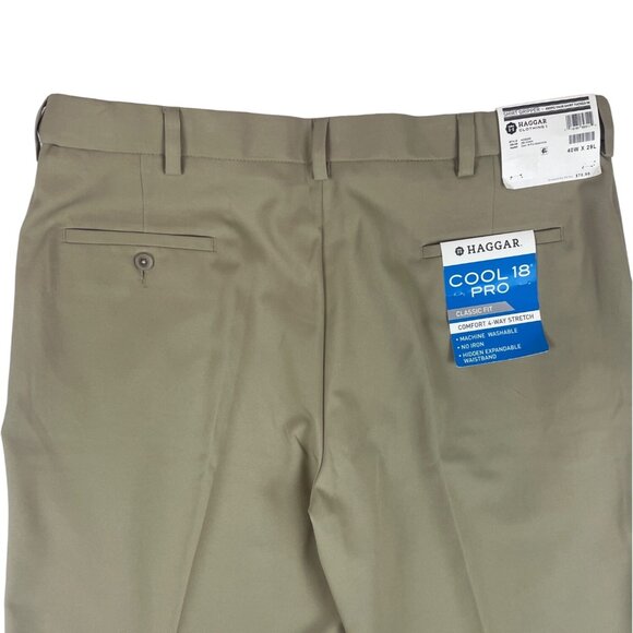 Haggar Men's Beige Khaki Pants Sz 40x29 - NWT - Picture 4 of 12